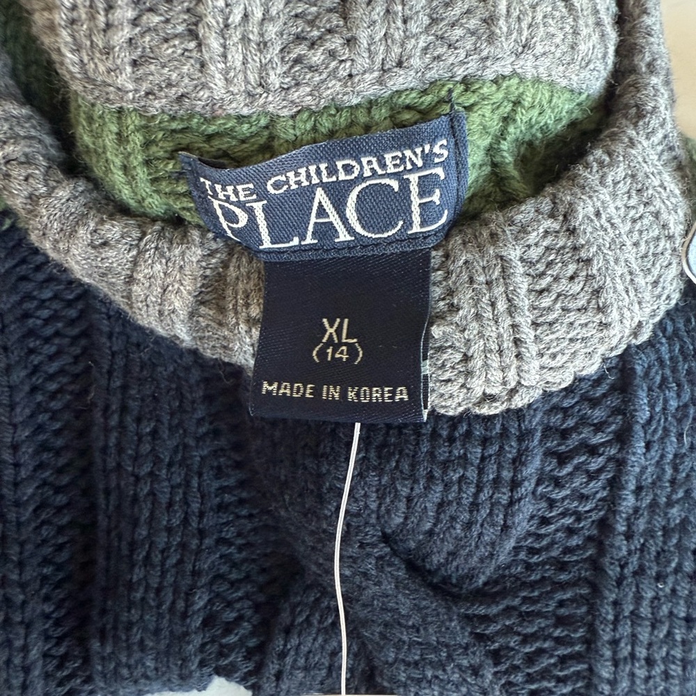 The Children's Place Navy and Olive Crewneck Sweater - Picture 2 of 8